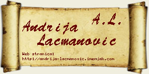 Andrija Lacmanović vizit kartica
